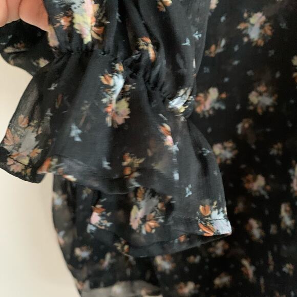 TOPSHOP Beaded Floral Ruffle Cuff Blouse | 6 - Picture 7 of 10
